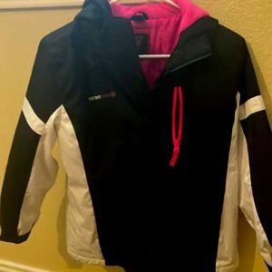 Swiss tech snow jacket barely work and I for young adult black and white
